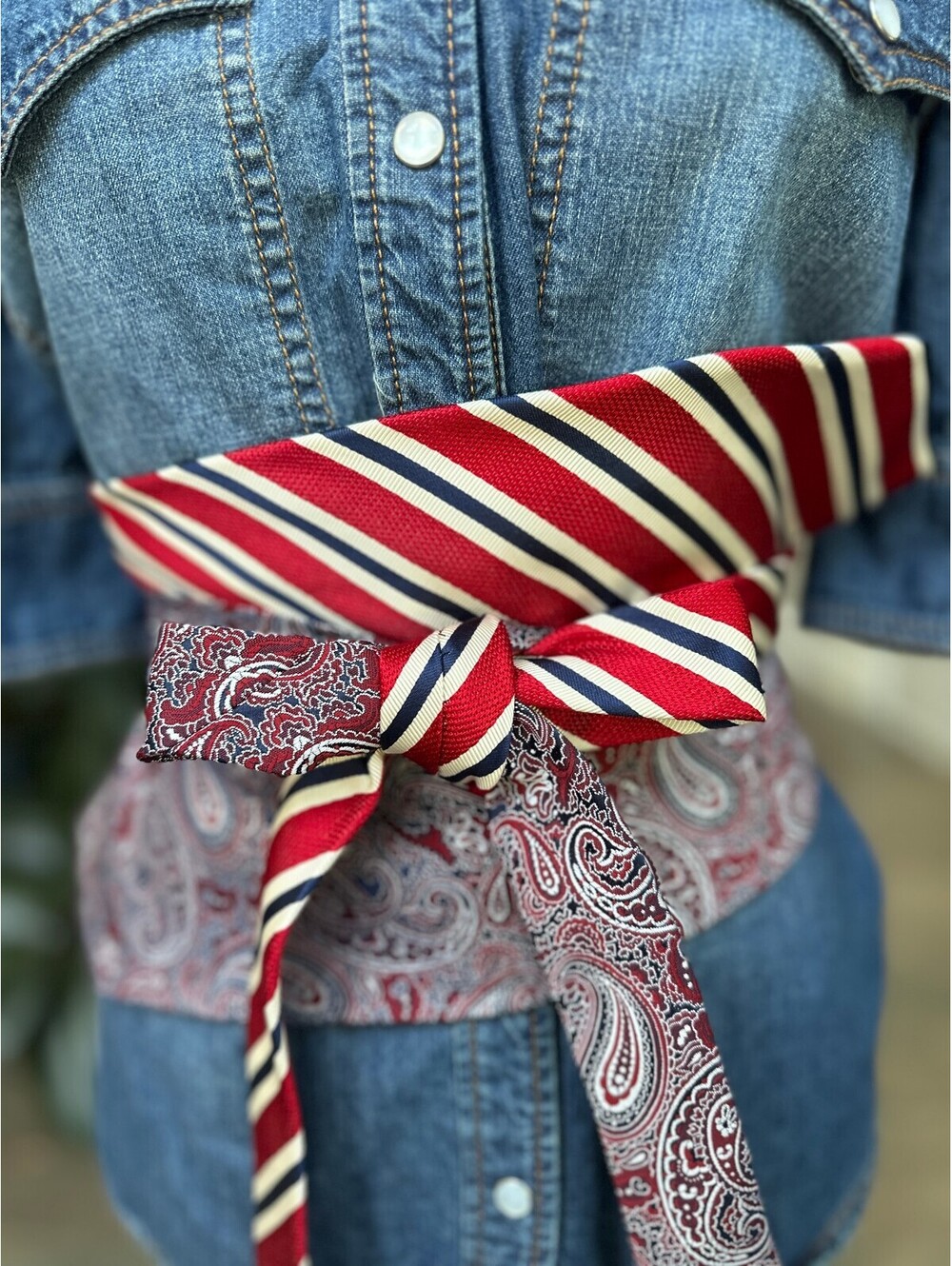 Upcycled Vintage Silk Obi Belt | Corset Wrap Style | OOAK | OS